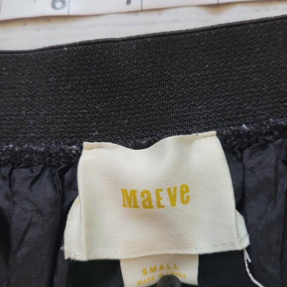 Maeve Size S Anthropologie Paulista Black White Button Print Flare Mini Skirt - Picture 6 of 9